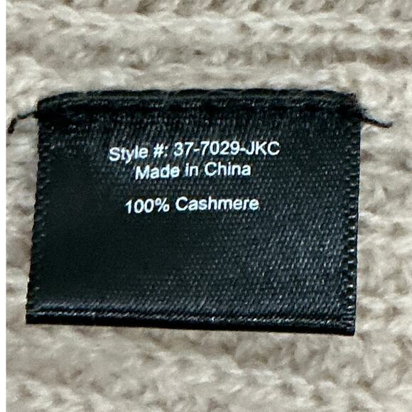Jenni Kayne Women’s Cashmere Fisherman Sweater Large Oatmeal Knit Pullover - Picture 15 of 16